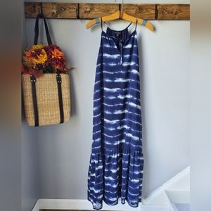 Banana Republic Tie Dye Stripe Halter Maxi Dress Size 0 Petite